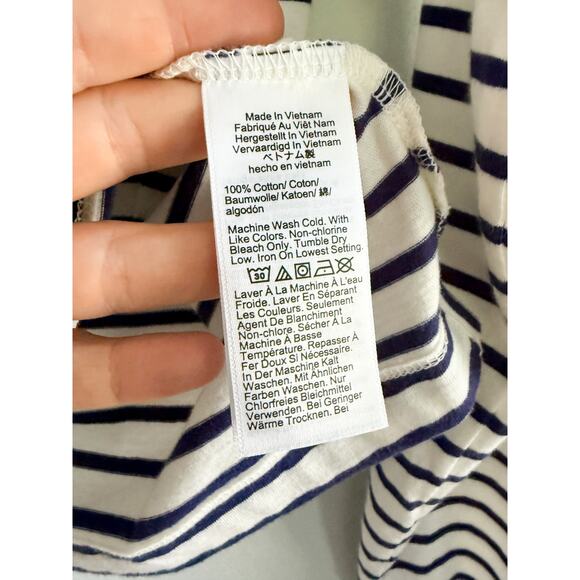 J.Crew | NWT Vintage jersey johnny-collar shirt in stripe Ivory Eve | Sz M - Picture 7 of 10